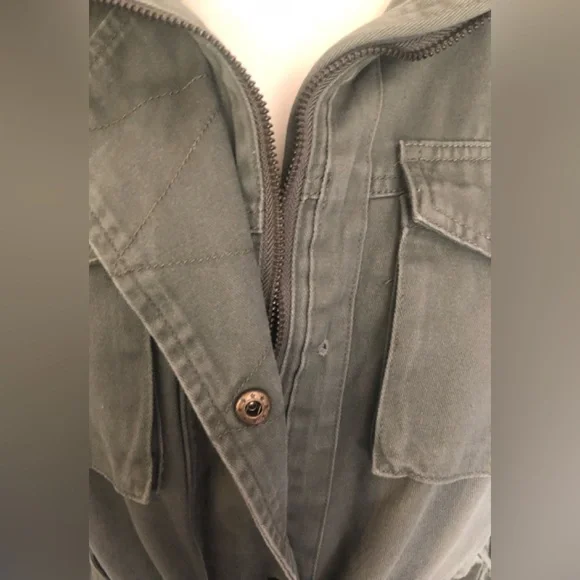 Cielo Jeans Ladies Army Green Field Drawstring Jacket Size Large - Picture 9 of 12